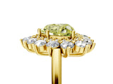 Yellow gold Fancy Yellow Heart Cut Diamond Floral Double Halo Engagement Ring with Prong Setting_29