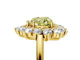 Yellow gold Fancy Yellow Heart Cut Diamond Floral Double Halo Engagement Ring with Prong Setting_65