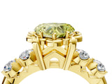 Yellow gold Fancy Yellow Heart  Cut Diamond Floral Halo Engagement Ring with Shared Prong Setting 5
