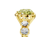 Yellow gold Fancy Yellow Heart  Cut Diamond Floral Halo Engagement Ring with Shared Prong Setting