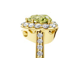 Yellow gold Fancy Yellow Heart Cut Diamond Floral Halo Ring with Pavé Band and Prong Setting_8