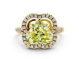 Yellow gold Fancy Yellow Heart Cut Diamond Floral Halo Split Shank Prong Setting Ring_12