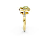 Yellow gold Fancy Yellow Heart Cut Diamond Floral Halo Split Shank Prong Setting Ring_14