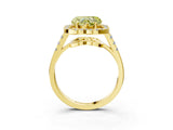 Yellow gold Fancy Yellow Heart Cut Diamond Floral Halo Split Shank Prong Setting Ring_15