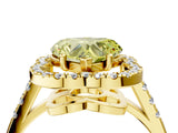 Yellow gold Fancy Yellow Heart Cut Diamond Floral Halo Split Shank Prong Setting Ring_16