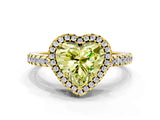 Yellow gold Fancy Yellow Heart Cut Diamond Halo Engagement Ring with Pavé Band and Prong Setting_27