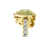 Yellow gold Fancy Yellow Heart Cut Diamond Halo Engagement Ring with Pavé Band and Prong Setting_32