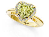 Yellow gold Fancy Yellow Heart  Cut Diamond Halo Engagement Ring with Split Shank and Four-Prong Setting_91