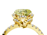 Yellow gold Fancy Yellow Heart Cut Diamond Halo Pave Band with Four-Prong Setting_7