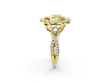Yellow gold Fancy Yellow Heart Cut Diamond Halo Ring with Pavé Band and Four-Prong Setting_43