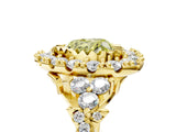 Yellow gold Fancy Yellow Heart Cut Diamond Halo Ring with Pavé Band and Four-Prong Setting_46