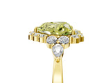 Yellow gold Fancy Yellow Heart Cut Diamond Halo Ring with Pear Side Stones and Prong Setting_75