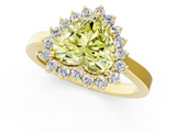 Yellow gold Fancy Yellow Heart  Cut Diamond Halo Ring with Round Brilliant Halo and Solitaire Band_73