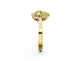 Yellow gold Fancy Yellow Heart  Cut Diamond Halo Ring with Round Brilliant Halo and Solitaire Band_74