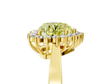 Yellow gold Fancy Yellow Heart  Cut Diamond Halo Ring with Round Brilliant Halo and Solitaire Band_77