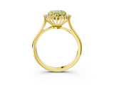 Yellow gold Fancy Yellow Heart  Cut Diamond Halo Ring with Solitaire Band and Prong Setting_56