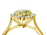 Yellow gold Fancy Yellow Heart  Cut Diamond Halo Ring with Solitaire Band and Prong Setting_57