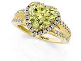 Yellow gold Fancy Yellow Heart Cut Diamond Halo Split Shank Engagement Ring_40