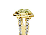 Yellow gold Fancy Yellow Heart Cut Diamond Halo Split Shank Engagement Ring_44