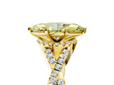 Yellow gold Fancy Yellow Heart Cut Diamond  Halo Twist Band Solitaire Prong Setting Ring_29