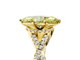 Yellow gold Fancy Yellow Heart Cut Diamond  Halo Twist Band Solitaire Prong Setting Ring_47
