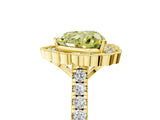 Yellow gold Fancy Yellow Heart  Cut Diamond Milgrain Floral Halo Engagement Ring with Pavé Band_20