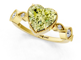 Yellow gold Fancy Yellow Heart  Cut Diamond Milgrain Marquise Band with Prong Setting_4