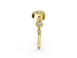 Yellow gold Fancy Yellow Heart  Cut Diamond Milgrain Marquise Band with Prong Setting_5