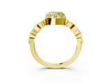 Yellow gold Fancy Yellow Heart  Cut Diamond Milgrain Marquise Band with Prong Setting_6