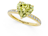 Yellow gold Fancy Yellow Heart  Cut Diamond Pavé Band Ring with Four-Prong Setting_24