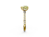 Yellow gold Fancy Yellow Heart  Cut Diamond Pavé Band Ring with Four-Prong Setting_25