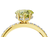 Yellow gold Fancy Yellow Heart  Cut Diamond Pavé Band Ring with Four-Prong Setting_27