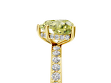 Yellow gold Fancy Yellow Heart  Cut Diamond Pavé Band Ring with Four-Prong Setting_28