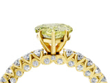 Yellow gold Fancy Yellow Heart Cut Diamond Pavé Band Solitaire Ring with Prong Setting_65