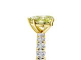 Yellow gold Fancy Yellow Heart Cut Diamond Pavé Band Solitaire Ring with Prong Setting_66