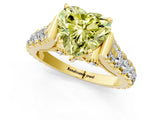 Yellow gold Fancy Yellow Heart  Cut Diamond Pavé Band Solitaire with Four-Prong Setting_16
