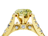 Yellow gold Fancy Yellow Heart  Cut Diamond Pavé Band Solitaire with Four-Prong Setting_19