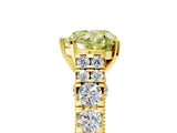Yellow gold Fancy Yellow Heart  Cut Diamond Pavé Band Solitaire with Four-Prong Setting_20