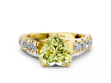 Yellow gold Fancy Yellow Heart  Cut Diamond Pavé Band Solitaire with Four-Prong Setting_3