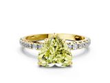 Yellow gold Fancy Yellow Heart  Cut Diamond Pavé Band Solitaire with Four-Prong Setting_3