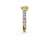 Yellow gold Fancy Yellow Heart  Cut Diamond Pavé Band Solitaire with Four-Prong Setting_5