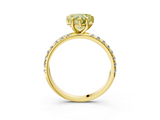 Yellow gold Fancy Yellow Heart  Cut Diamond Pavé Band Solitaire with Four-Prong Setting_6