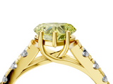 Yellow gold Fancy Yellow Heart  Cut Diamond Pavé Band Solitaire with Four-Prong Setting_7