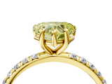 Yellow gold Fancy Yellow Heart  Cut Diamond Pavé Band Solitaire with Four-Prong Setting_7