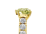 Yellow gold Fancy Yellow Heart  Cut Diamond Pavé Band Solitaire with Four-Prong Setting_8