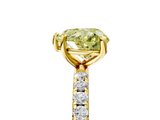 Yellow gold Fancy Yellow Heart  Cut Diamond Pavé Band Solitaire with Four-Prong Setting_8