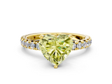 Yellow gold Fancy Yellow Heart  Cut Diamond Pavé Band with Four-Prong Setting_34