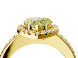 Yellow gold Fancy Yellow Heart Cut Diamond Pavé Halo Ring with Four-Prong Setting_40
