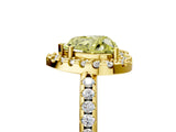 Yellow gold Fancy Yellow Heart Cut Diamond Pavé Halo Ring with Four-Prong Setting_41