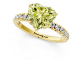 Yellow gold Fancy Yellow Heart Cut Diamond Pave Band Solitaire Ring with Four-Prong Setting_52